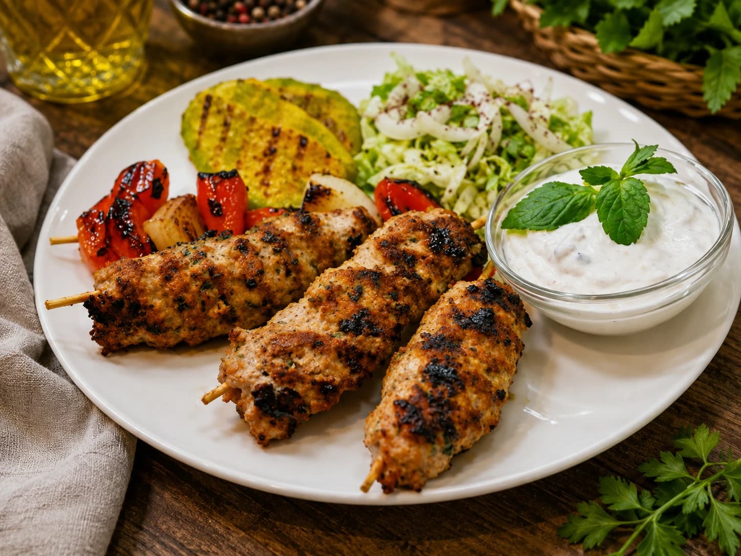 کباب چوبی بوقلمون